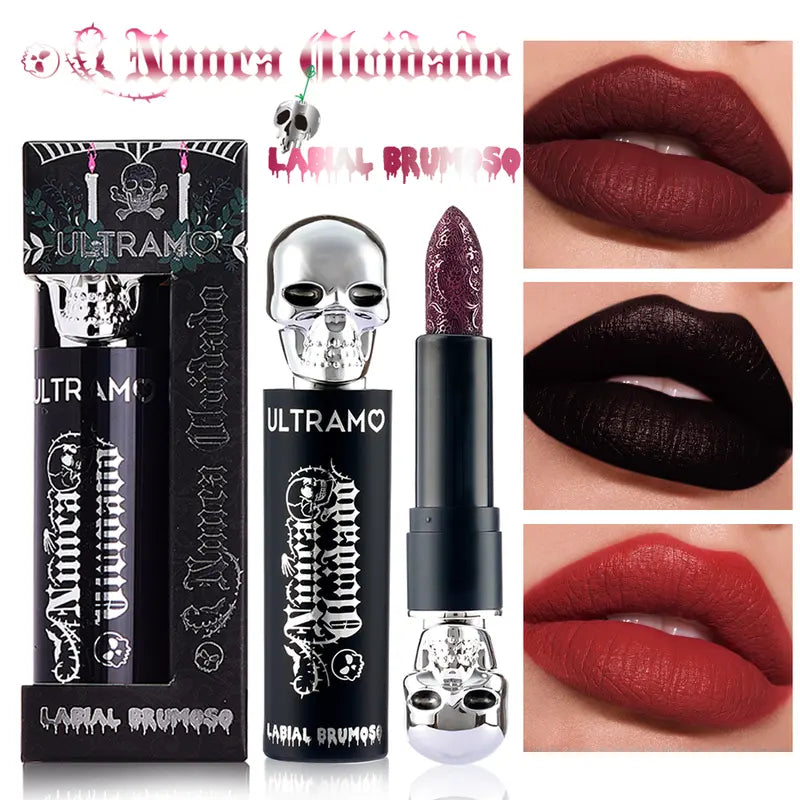 Labial mate brumoso ULTRAMO ML348 en bala con grabado rojo, edición limitada